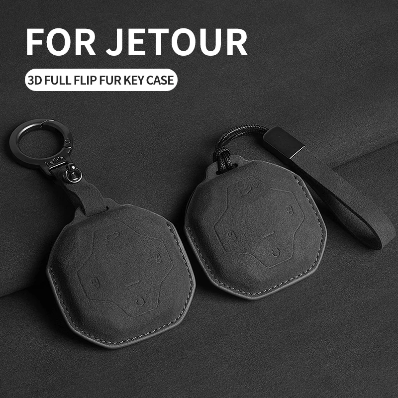 

Suede Car Key Case Cover for Chery Jetour To Genesis Traveller T2 X90 X70 X95 DASHING X-1 Plus DTC L9 Car Key Shell Keychain