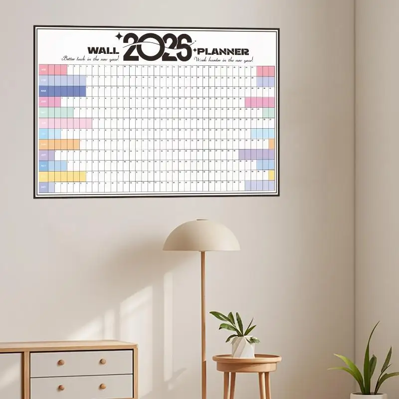 2026 Wall Calendar Single Schedule Sheet Annual Wall Hanging Calendar Blank Gird Memo Daily Planner Simple Room Decoration