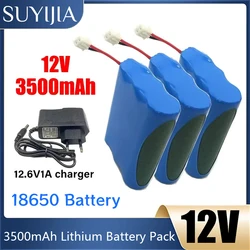 12V Battery 12.6V/11.1V 3500mAh 3S1P Lithium-ion Battery Pack W/ BMS for Backup Power Ups CCTV Camerar Speaker Bluetooth