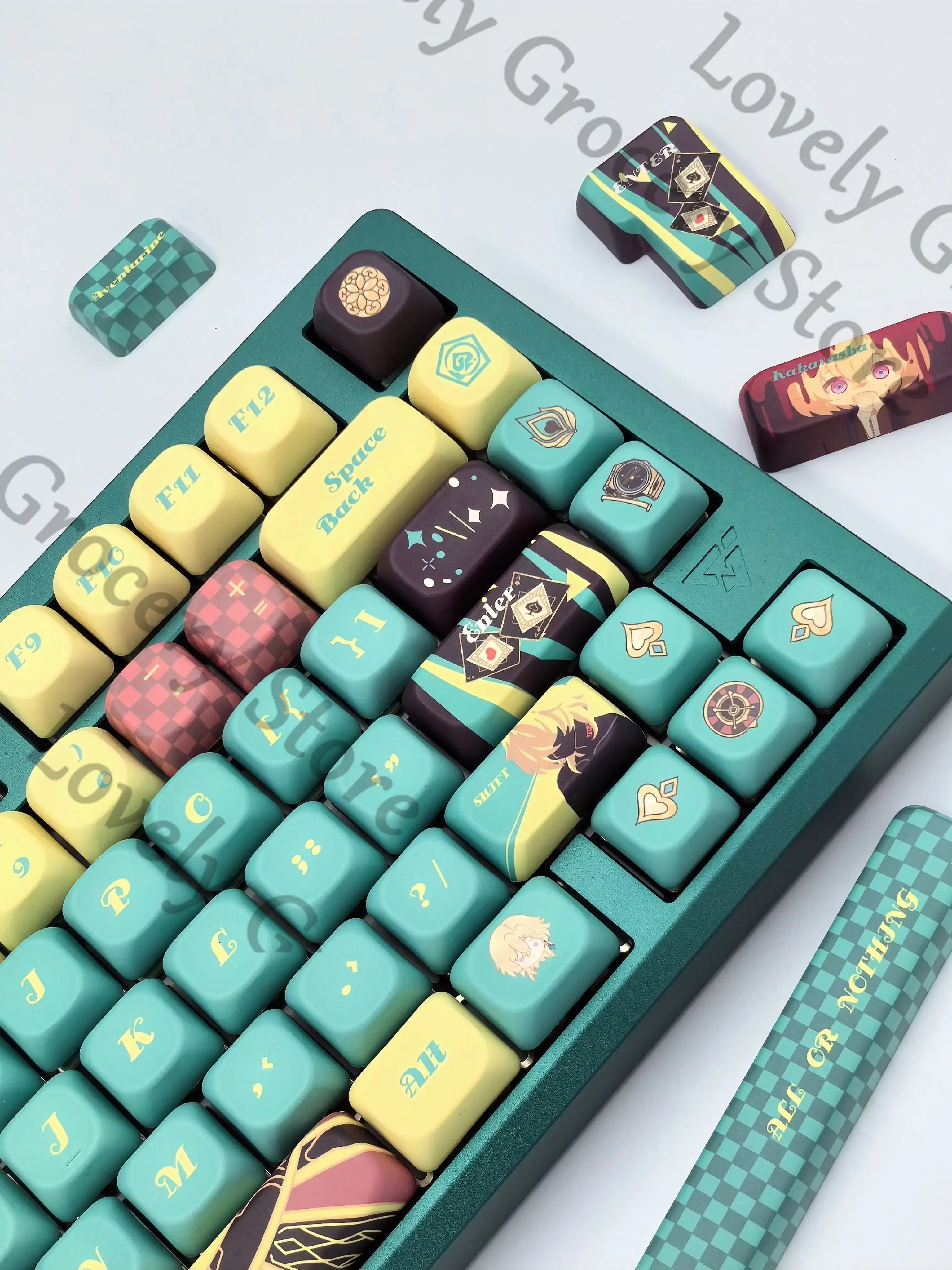 

Anime Honkai: Star Rail Aventurine Cosplay Cartoon Keycap Keyboard Cap Accessories Original Factory Height Keycaps Fans Gift
