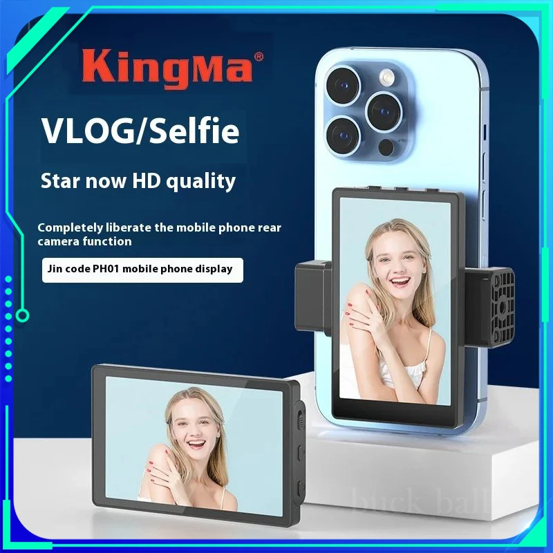 

Kingma Smartphone Vlog Selfie Monitor VL-PH01 Screen Magnetic Using Phone Rear Camera Selfie Vlog Live Stream Portable Travel