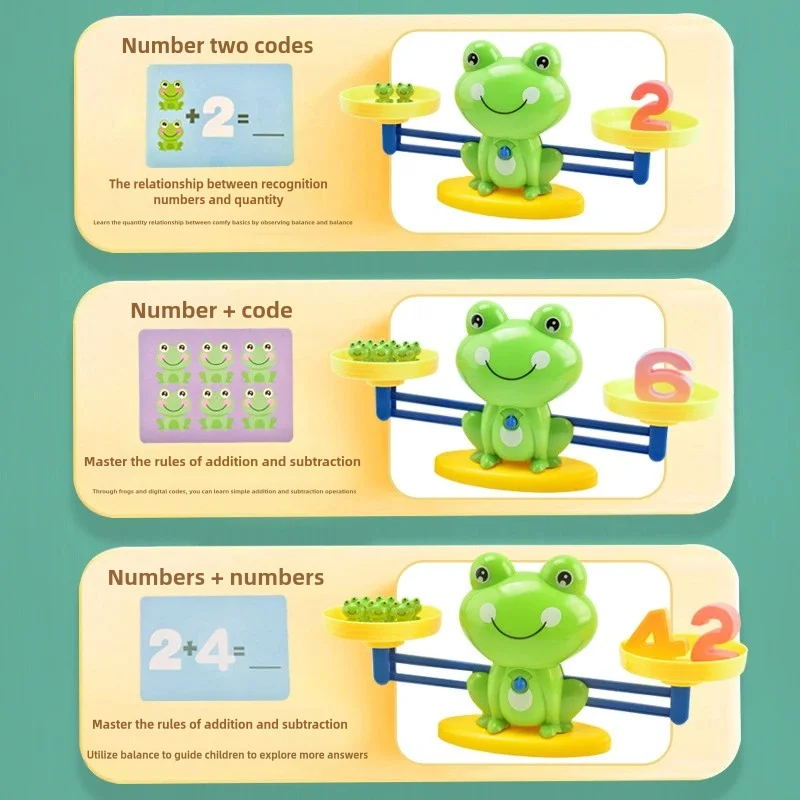 Frog Math Balance Toy Montessori Educational Learning Tool Preschool Addition Subtraction Training Sensory Play For Kids Toys