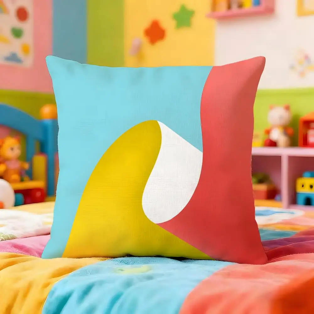 Pure Color Splicing Texture Cushion Cover Premium Soft Pillowcase Skin-Friendly Breathable Multi-Purpose for Home Office Travel