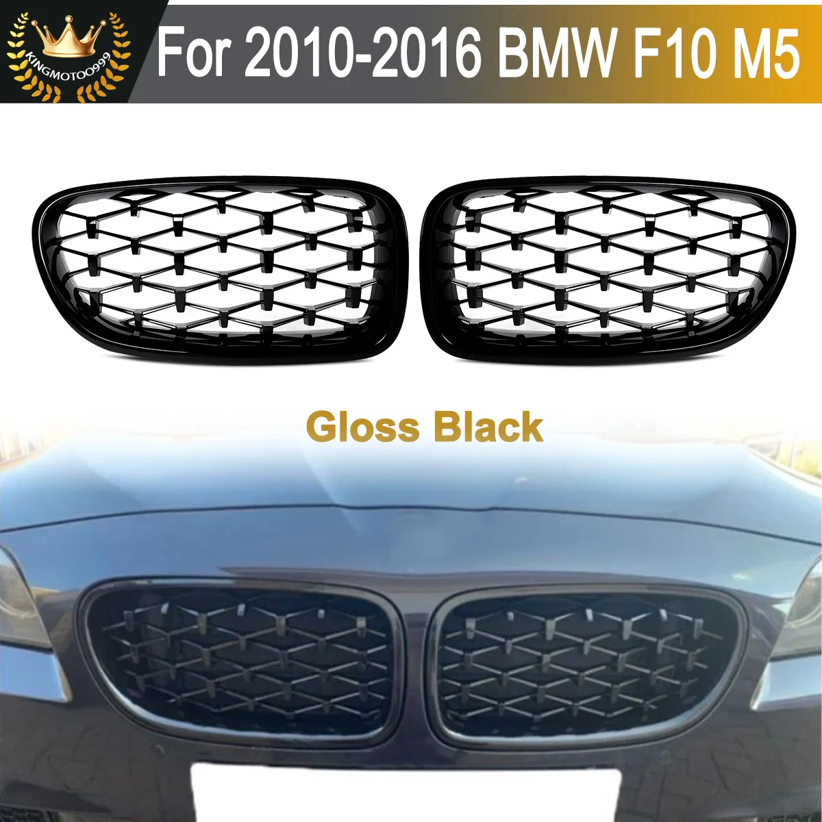

Diamond Style For BMW 5 Series F11 F10 M5 535i 520i 528i 550i 2010-2016 Front Bumper Kidney Grill Racing Grills Grille