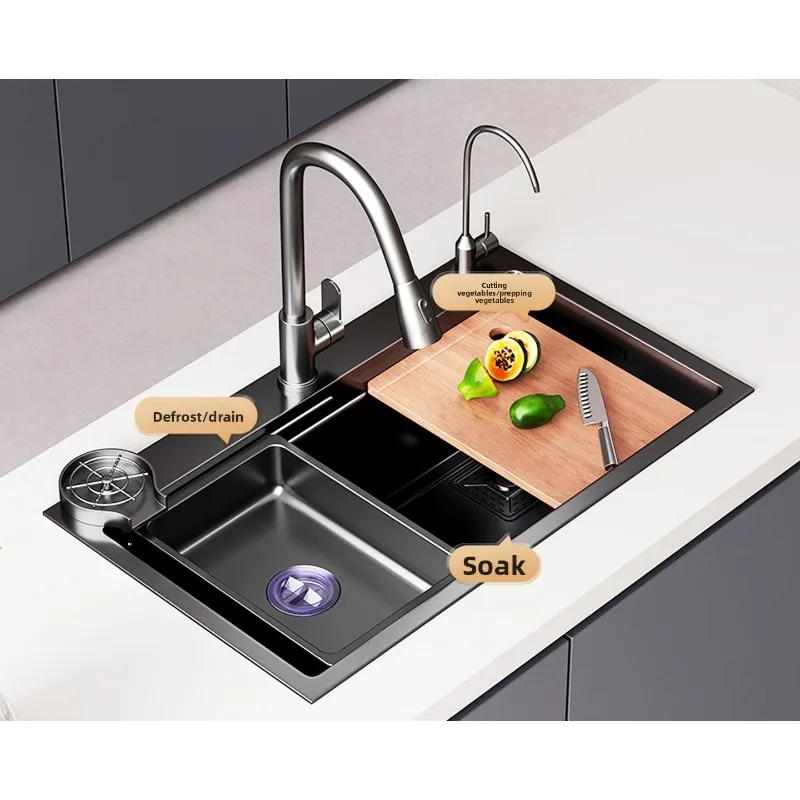 

Овощная раковина из нержавеющей стали 304, кухонная мойка, утолщенная бытовая посудомоечная машина