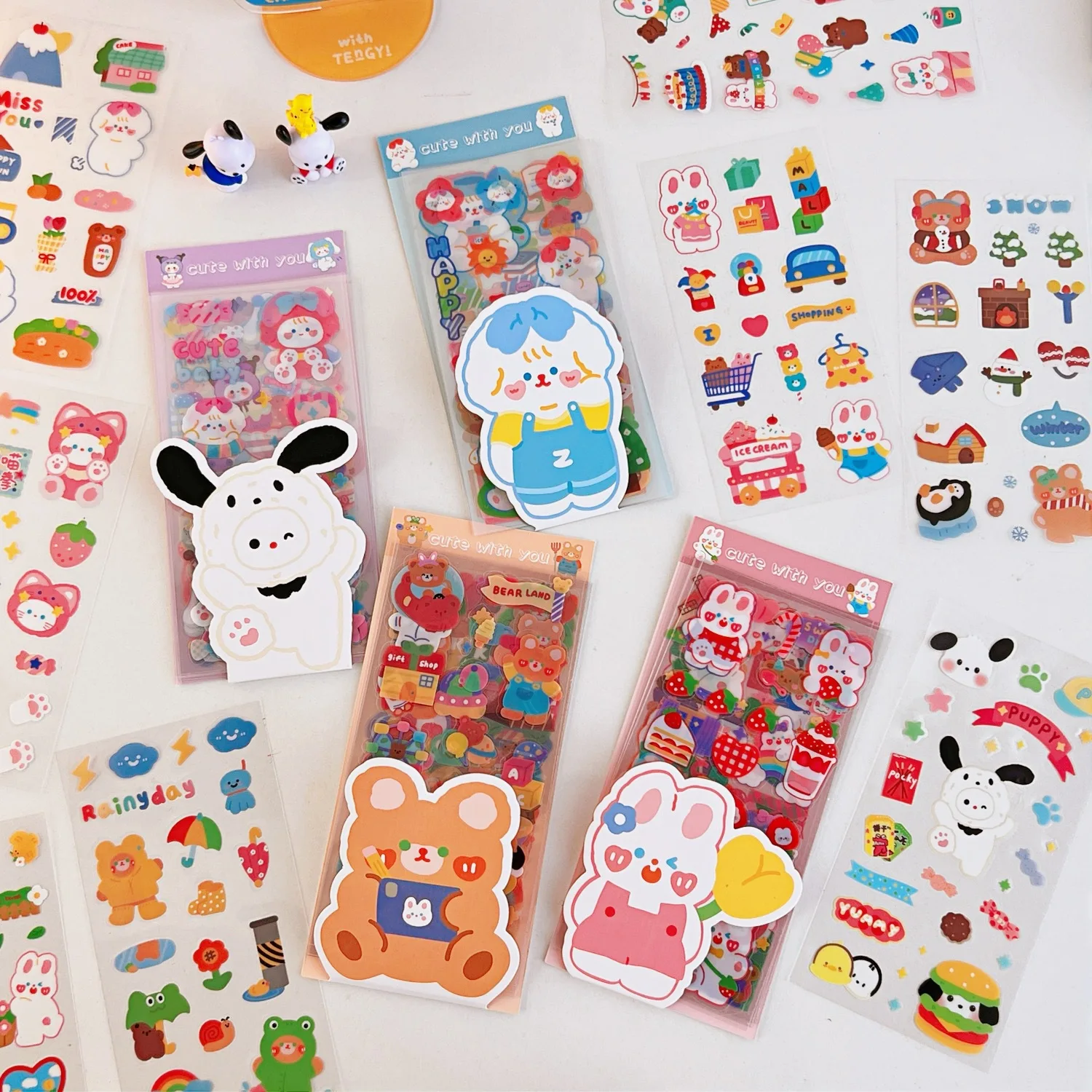 10 Pcs Handaccount Sticker Set Cute Cartoon Handaccount Sticker Material Decoration Pattern Gift Pack