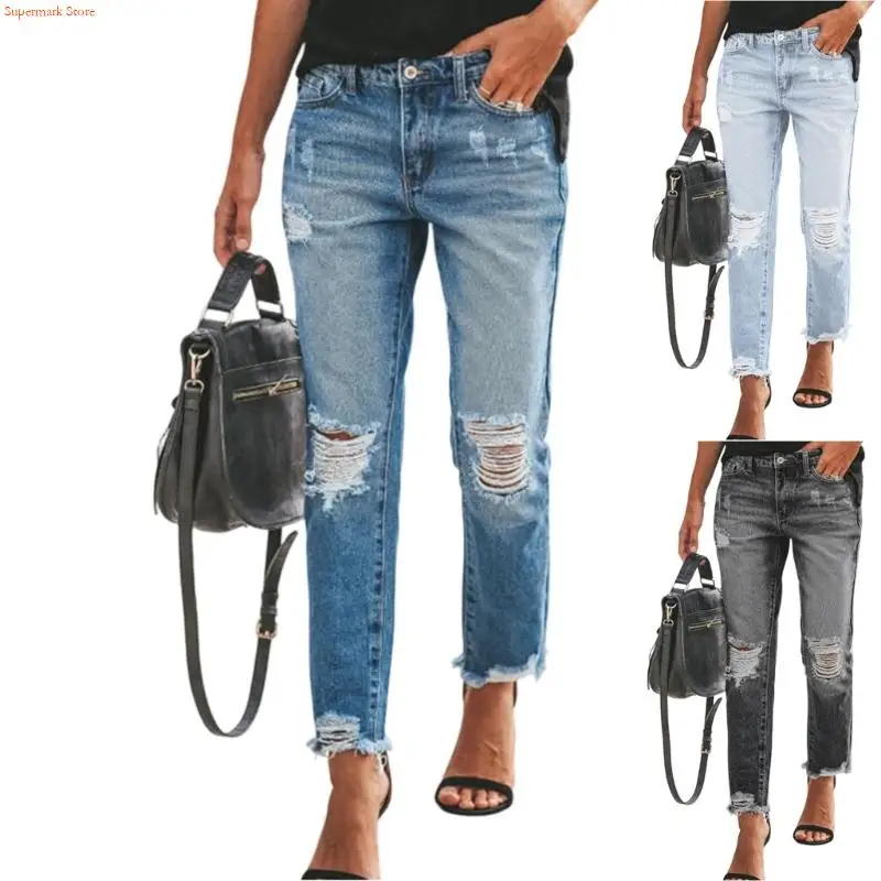 

Джинсы Q5WE в холодном стиле, эластичные брюки, брюки и шорты