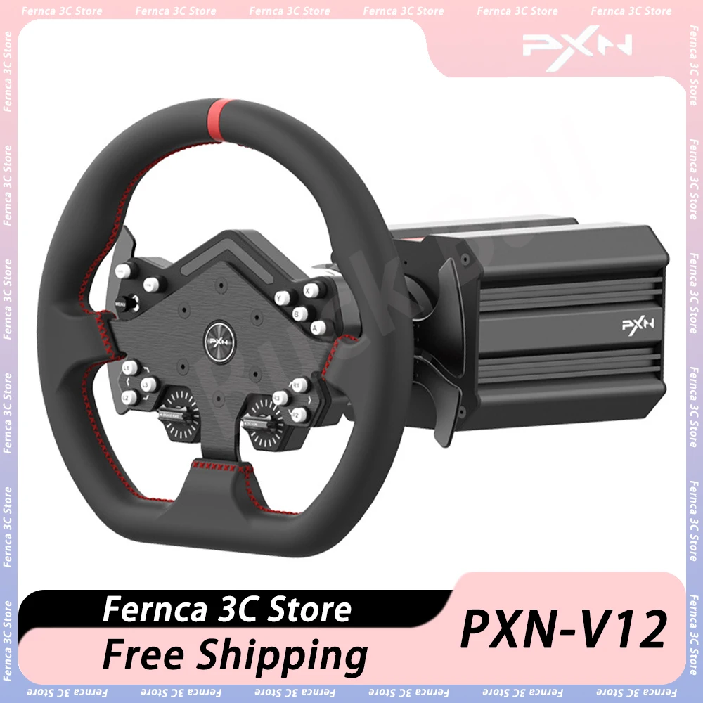 PXN V12 Gaming Steering Racing Wheel Lite 6Nm Real Direct Drive Force Feedback Simulator for 7/8/10/11/PS4/Xbox One PC Windows