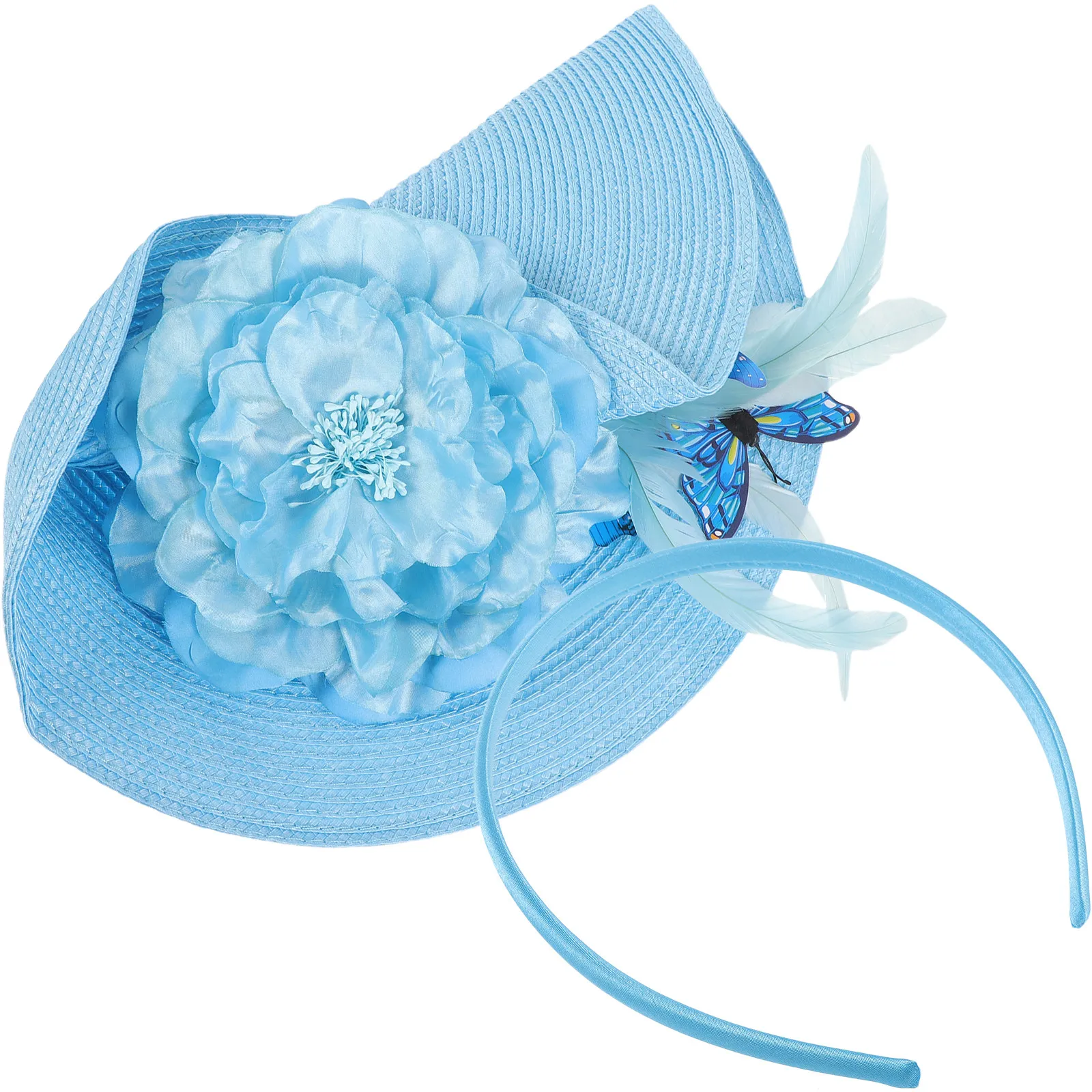 

Women Fascinator Headband Lightweight Butterfly Decor Bridal Wedding Party Banquet Tea Event Hair Accessory