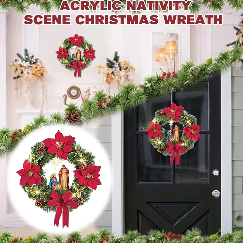 Christmas Decorations Acrylic Pendant Christmas Wreaths Front Door Wreath Accessories Rafting Supplies Wreath Wreath Decorations