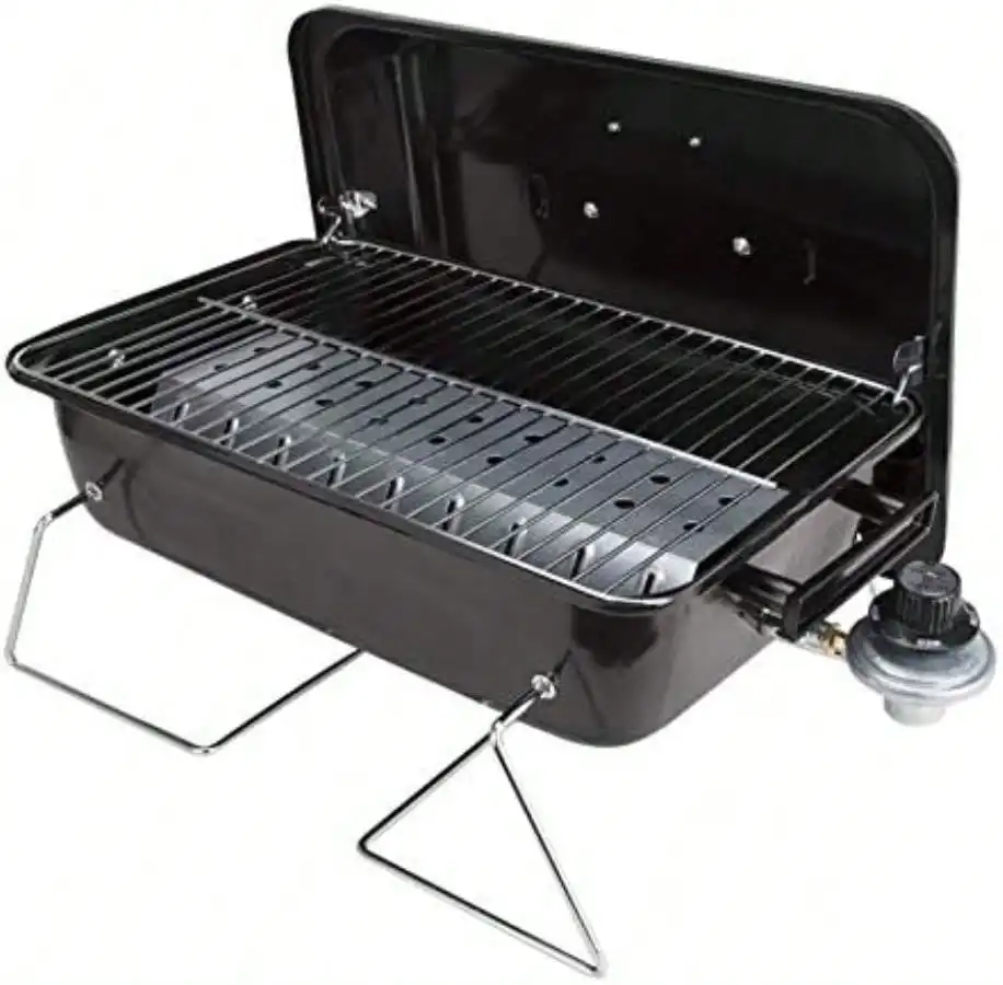 

Grills Omaha Go Anywhere Portable Gas Grill - Mini BBQ Propane Grill For Camping, RV, Tailgate - Cooks 8 Hamburgers At Once - Lo