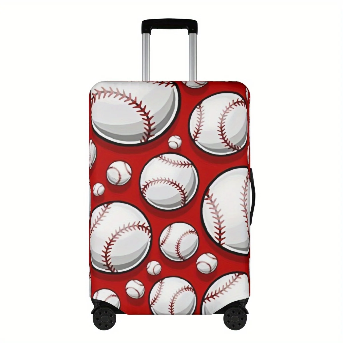 

1pc Baseball Fan Luggage Cover - Durable Polyester, Double-Sided Print, Elastic Washable Suitcase Protector for Travel