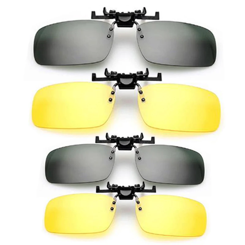 1Pc Car Night Safety Driving Glasses Clip On Sunglasses For Men Women Night Vision Glasses Anti-glare Driver Goggles Sunglasses