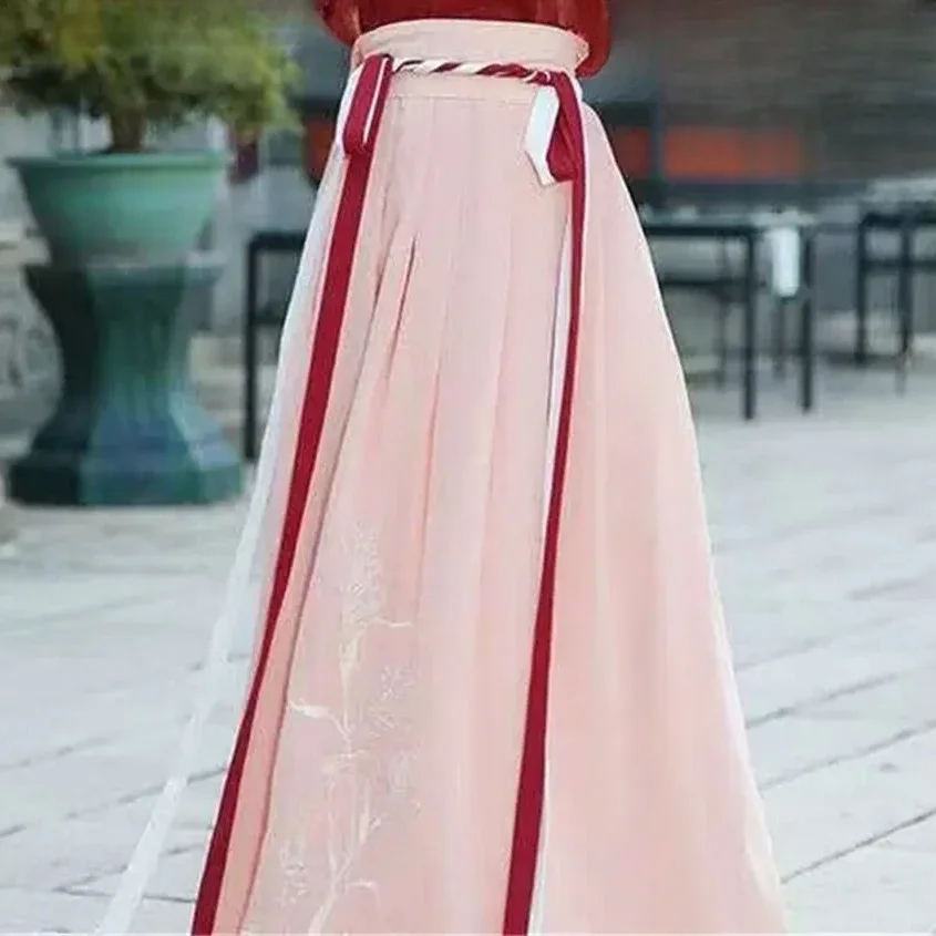 

Retro Chinese Style Red Vestido Hanfu Dress Asian Cosplay Women China Traditional Skirt Long Kimono Kawaii Girls Party Skirt Set