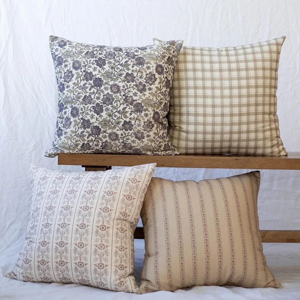أغطية وسائد عصرية وفاخرة مكونة من 4 قطع لديكور المنزل - متينة وقابلة للغسل في الغسالة #1
