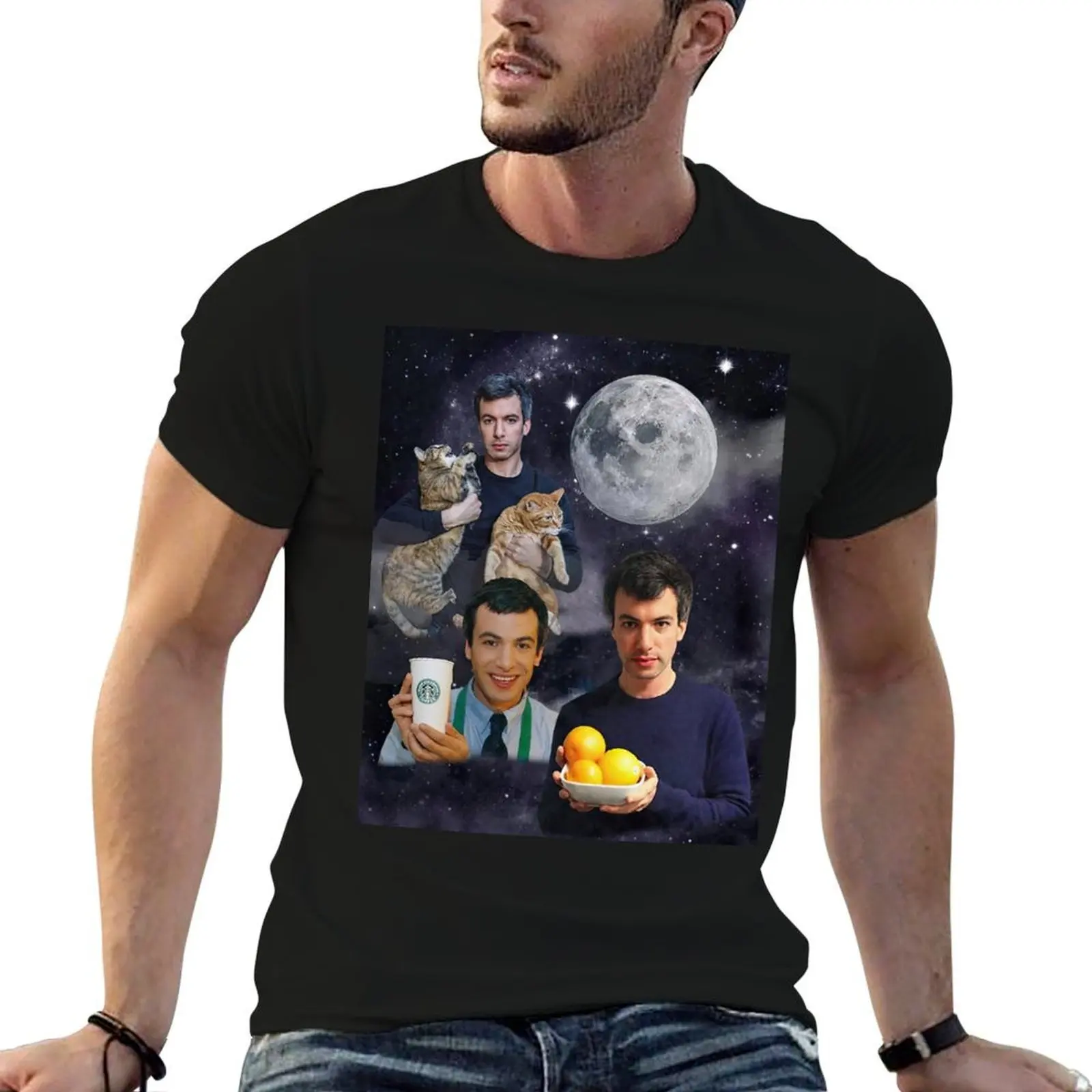 Nathan Fielder Dramatic Galaxy Wolf T-Shirt cute tops anime clothes mens plain t shirts