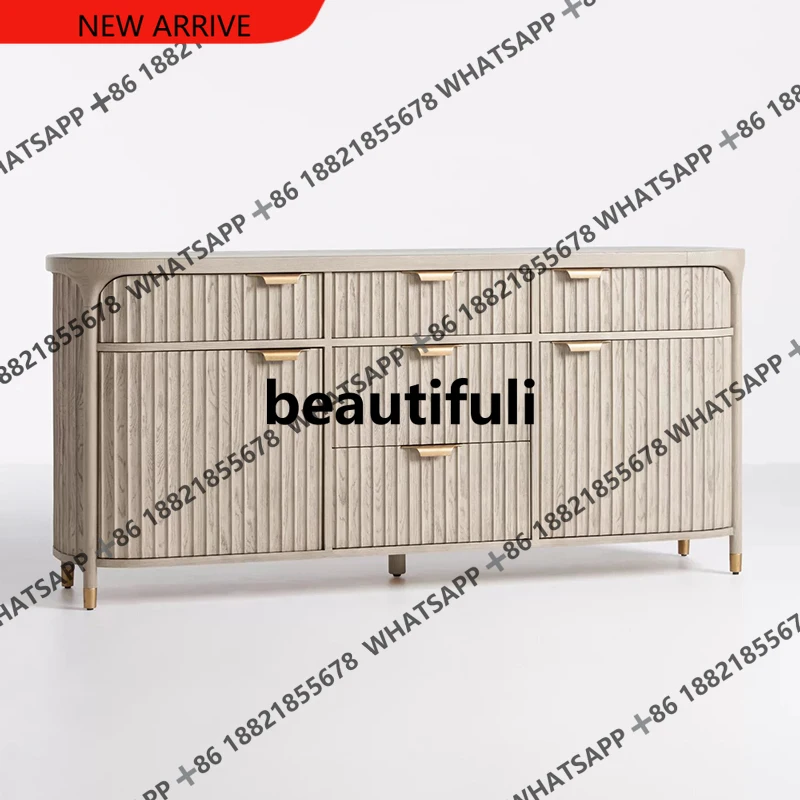 

D178 French simple solid wood porch cabinet, living room shoe cabinet, retro designer foyer partition cabinet