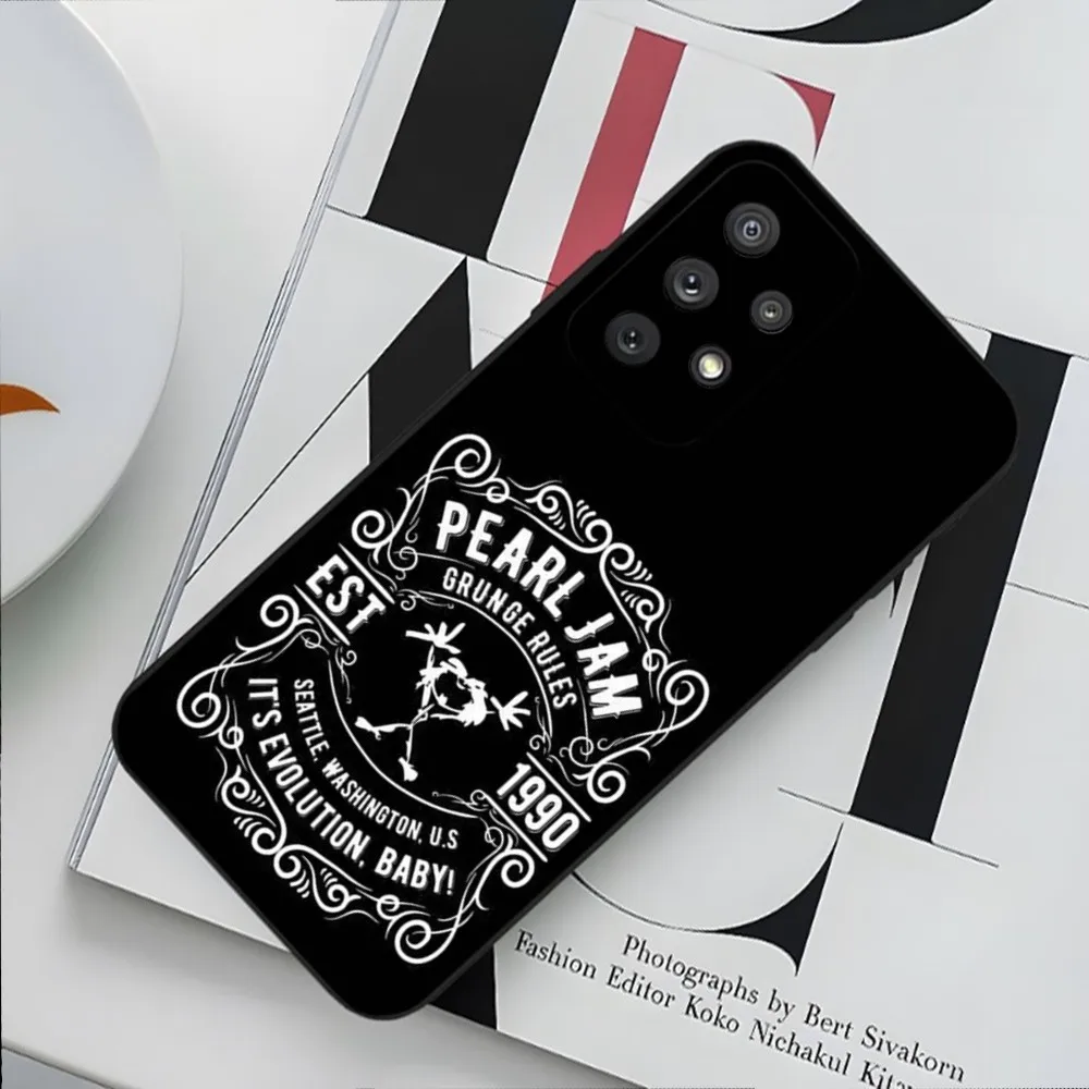 P-Pearl Jam R-Rock Band Phone Case For Samsung Galaxy A13,A21s,A22,A31,A32,A52,A53,A71,A80,A91 Soft Black Phone Cover