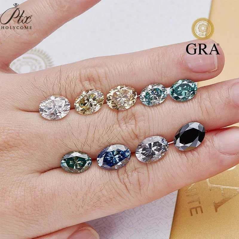 [Colorful] Top 0.1-10ct White Aqua Blue Green Gray Champagne Vivid Blue Moissanite Loose Stone VVS Excellent Cut Wholesale Price