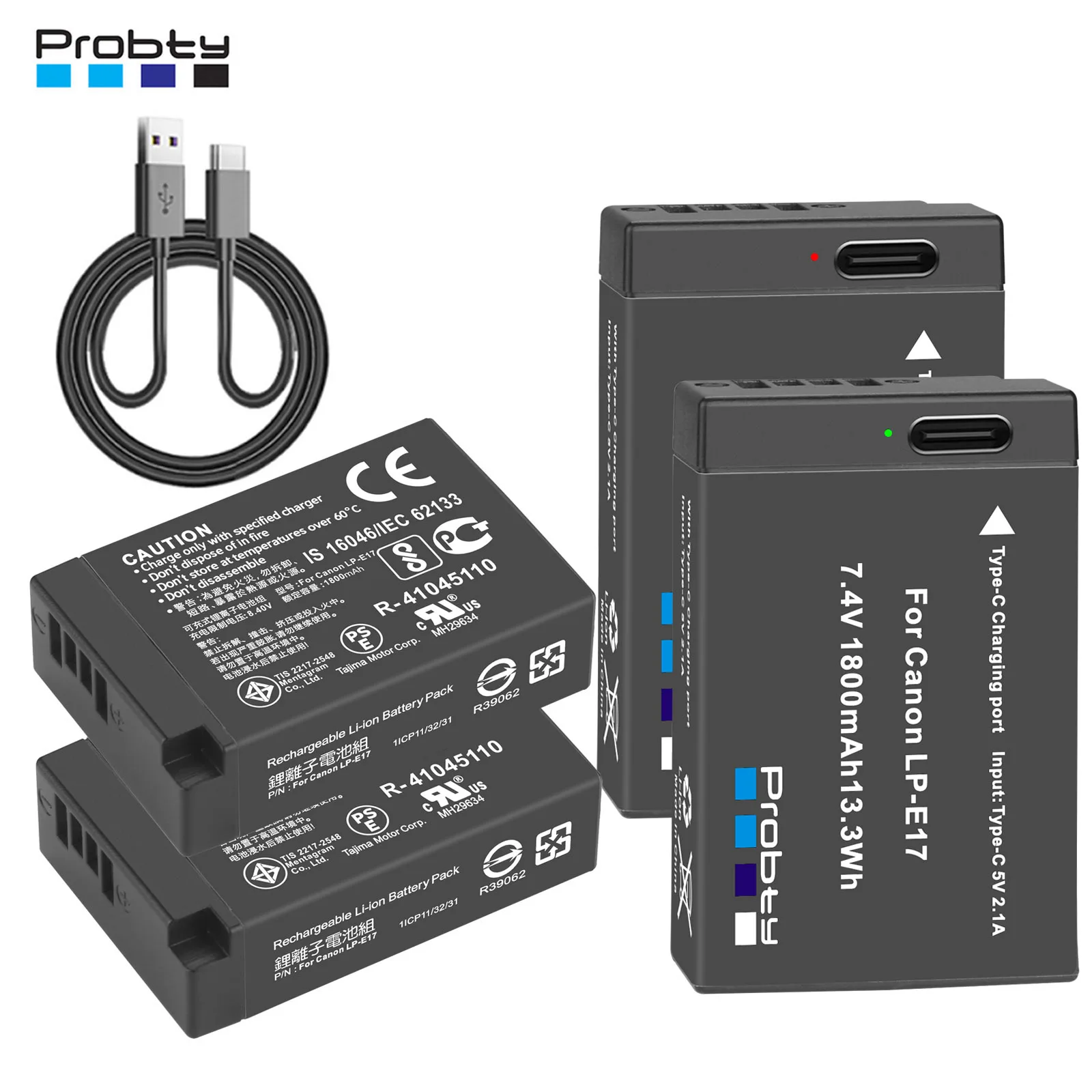 LP-E17 Replacement Battery with Type-C Fast Charging for Canon M6 II M5 M3 77D T6i 750D T6s 760D T7i 800D T8i 850D