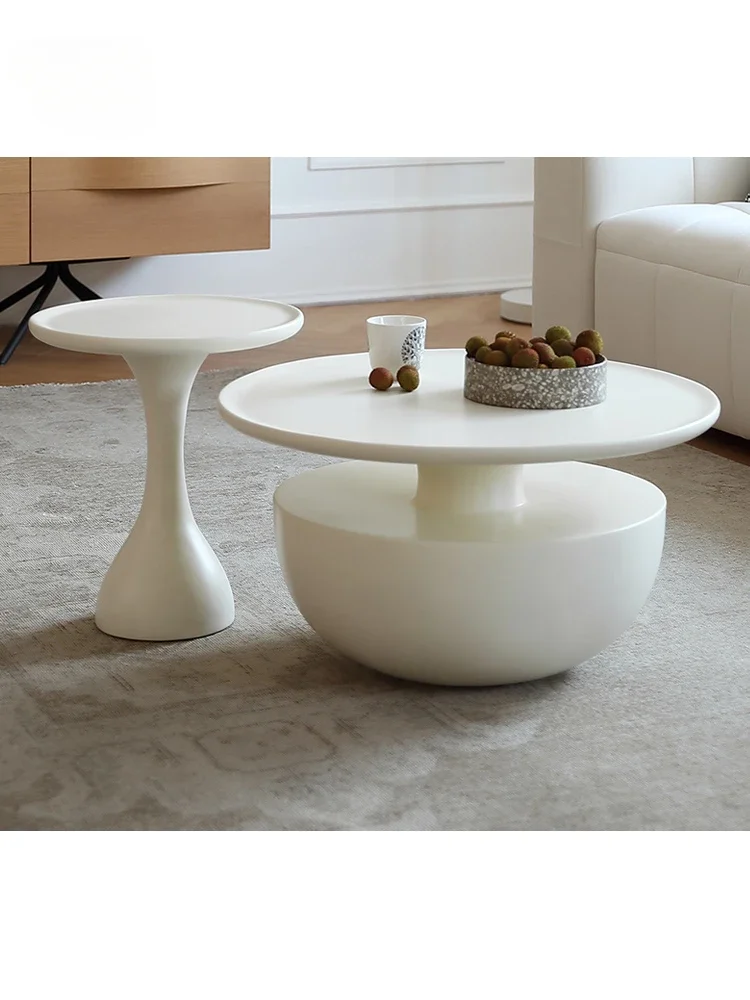 Gong Yu Mushroom White Tea Table Light Luxury Designer's Creative Combination of Cream Style Irregular