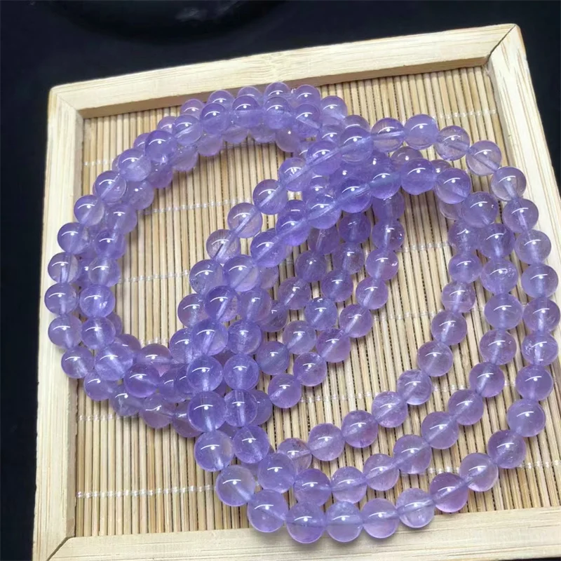 Natural Purple Copper Super Seven Quartz Triple Circle Bracelet Handmade Crystal Jewelry Stretch Bangle Children Birthday Gift