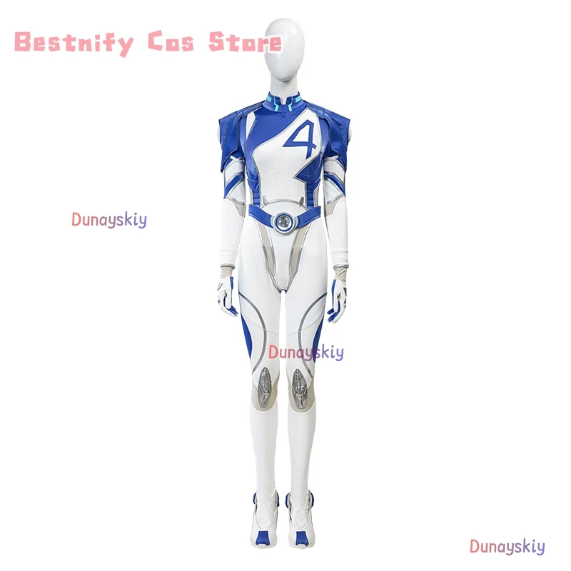 Invisible Woman 코스프레 Jumpsuit Costume Wig Strategist Hero Dr. Susan Uniform Halloween Game Party Sexy Clothes