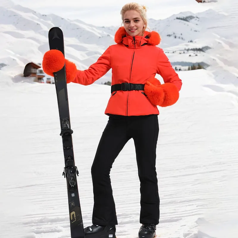 2025 New Ski Suit Outdoor Double Board Waterproof Warm Breathable Snow Jacket Top Women's Sports Loose Extreme Cold Clothing