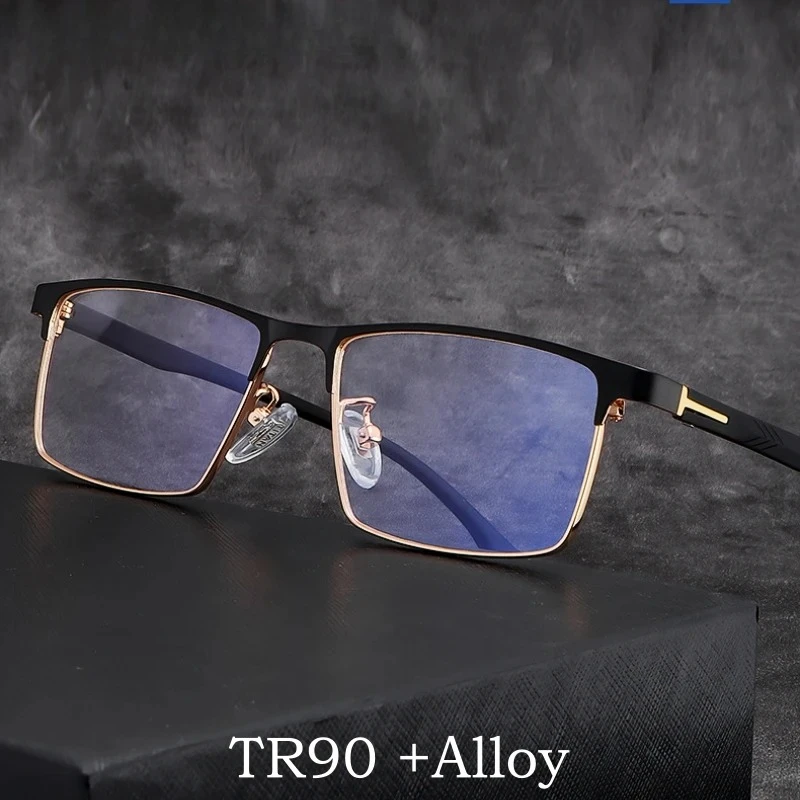 

OLLYMURS New Ultra-light Business Tr90 Alloy Glasses Frame Male Fashion Square Optical Prescription Men's Eyeglasses Frames