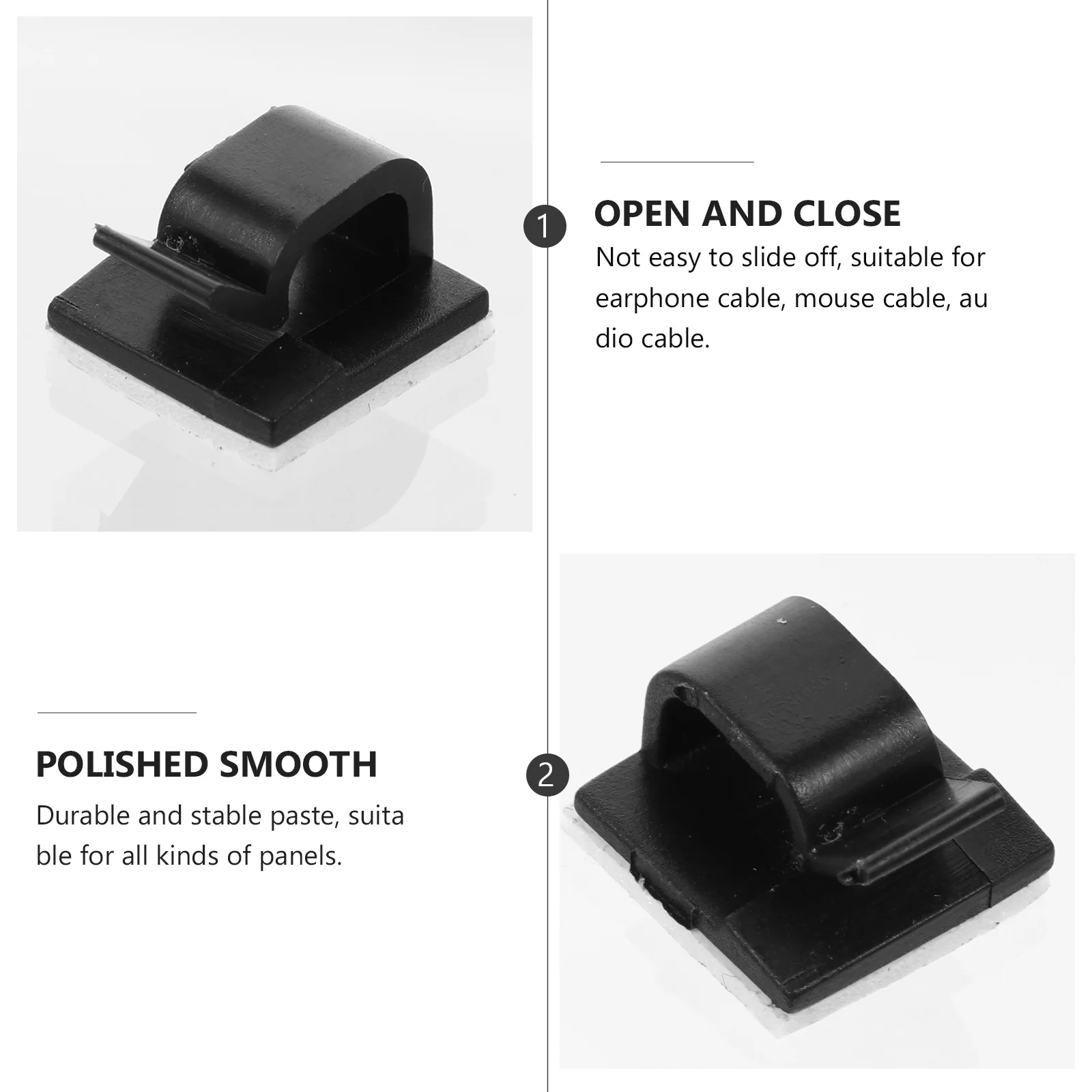 100 قطعة مشابك كابلات ذاتية اللصق من النايلون منظمات سلك تثبيت أبازيم لإدارة كابلات USB للكمبيوتر #1