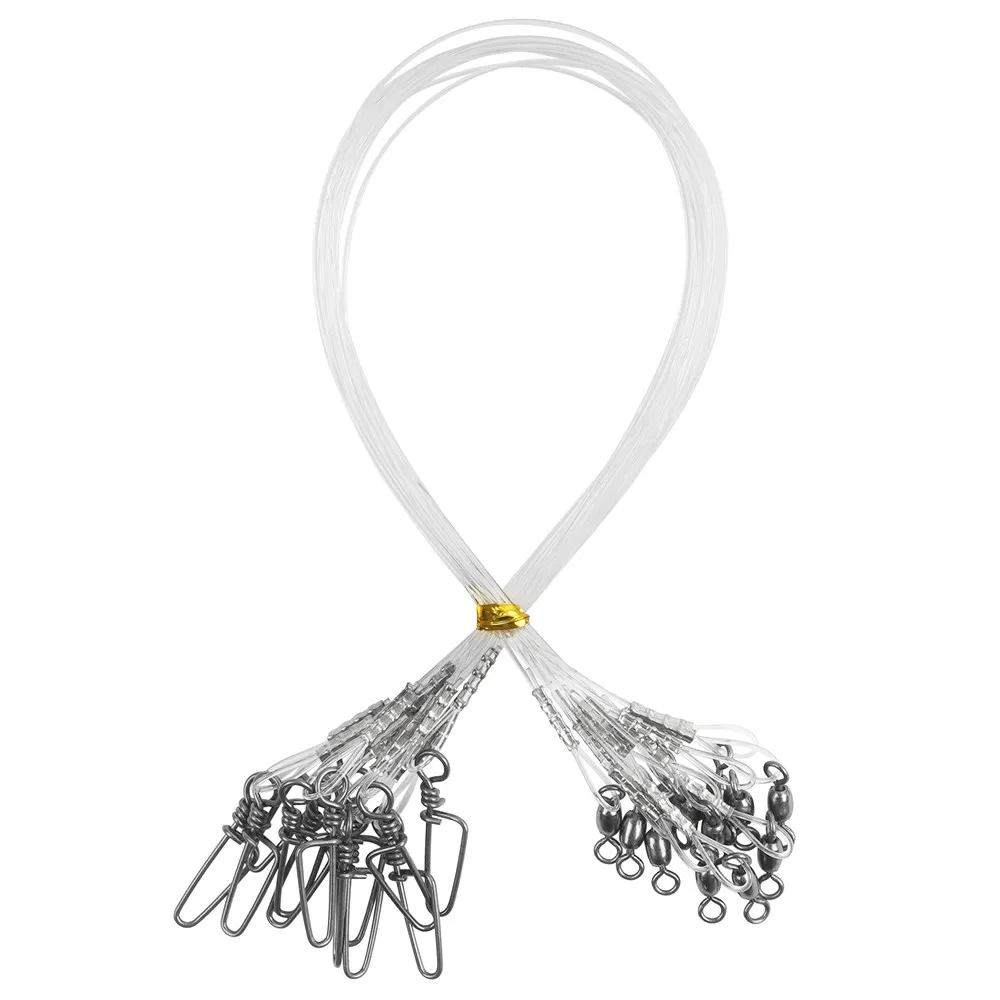 12 Stücke Angeln Draht Vorfächer Fluorkohlenstoff linie Karpfen Angelgerät Rig Künstliche köder haken angelschnur Führer stecker 20/30/40/50lb – Detail 6