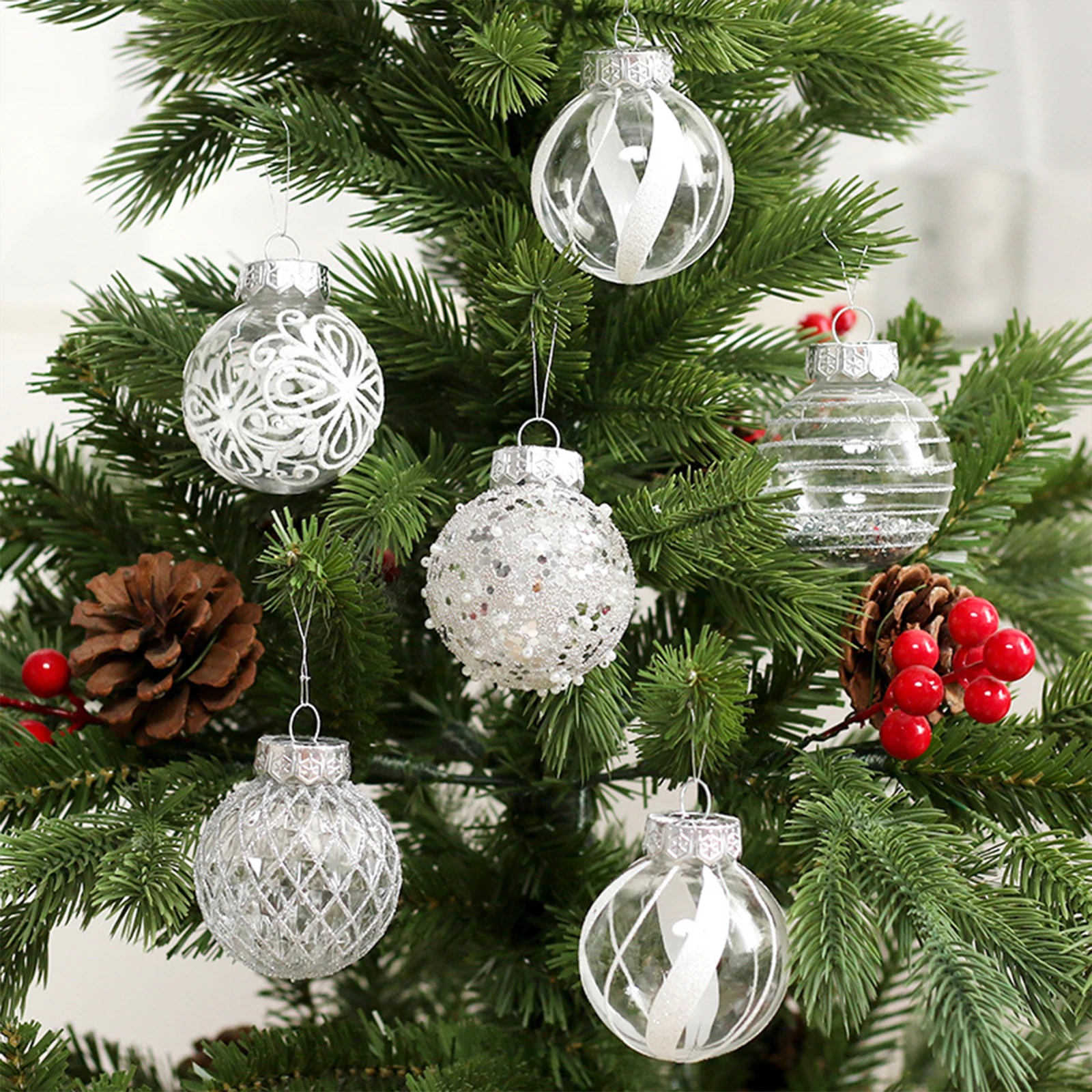 25pcs Xtmas Tree Decoration Hanging Ornaments Christmas Balls Gold Silver For Home Bolas Navidad Reusable Xmas Party