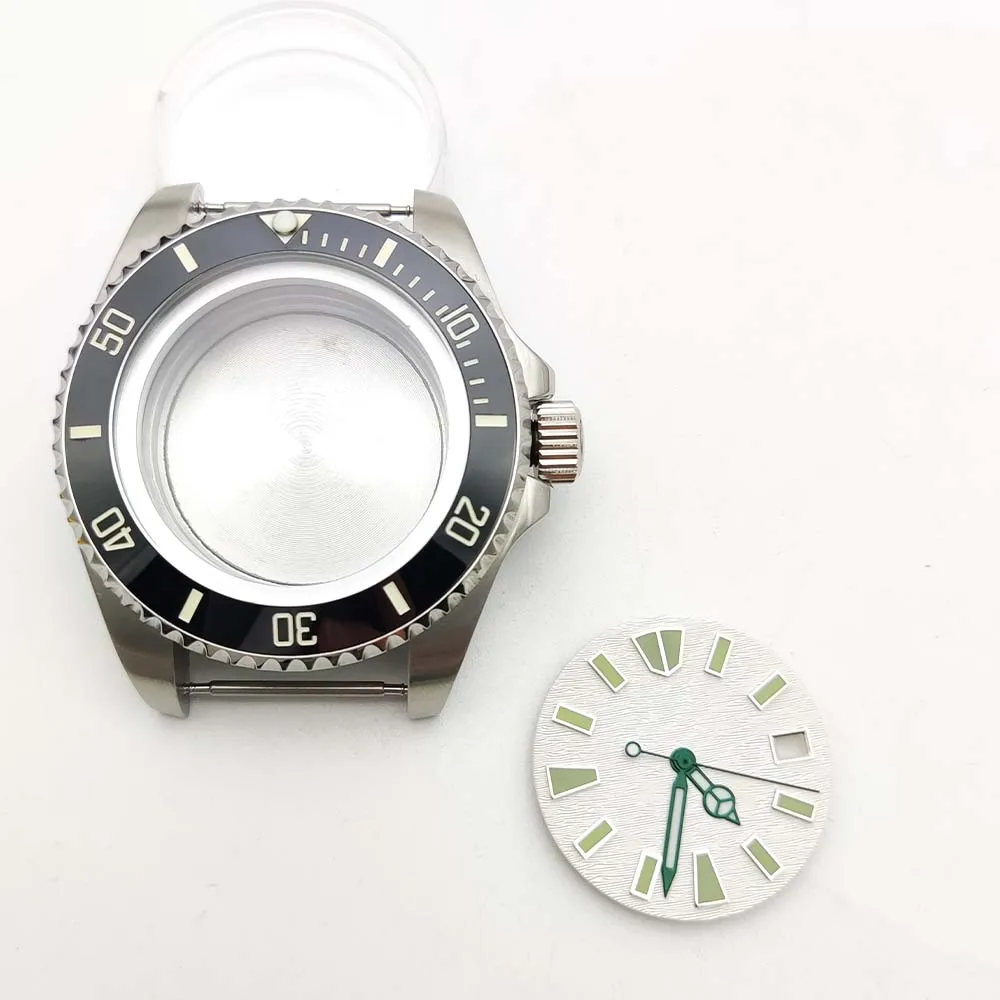 Peças de relógio mecânico automático masculino, vidro de safira, moldura luminosa, aço inoxidável 316L Sterile Dial, 42mm Case, 40mm