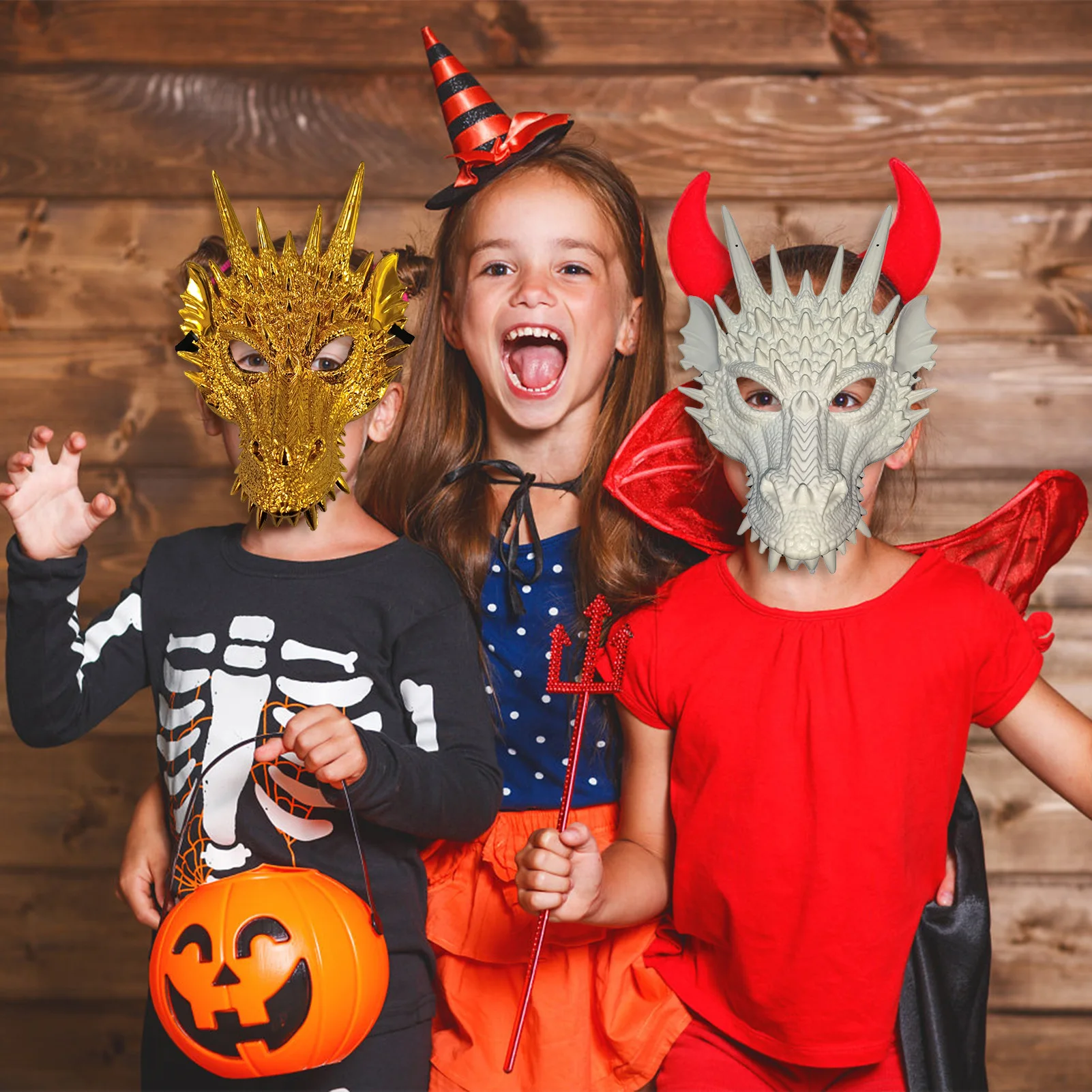Happy Halloween Horror Dragon Mask Plastic Dragon Face Horrible Masks for Halloween Carnival Christmas Easter Party Decorations