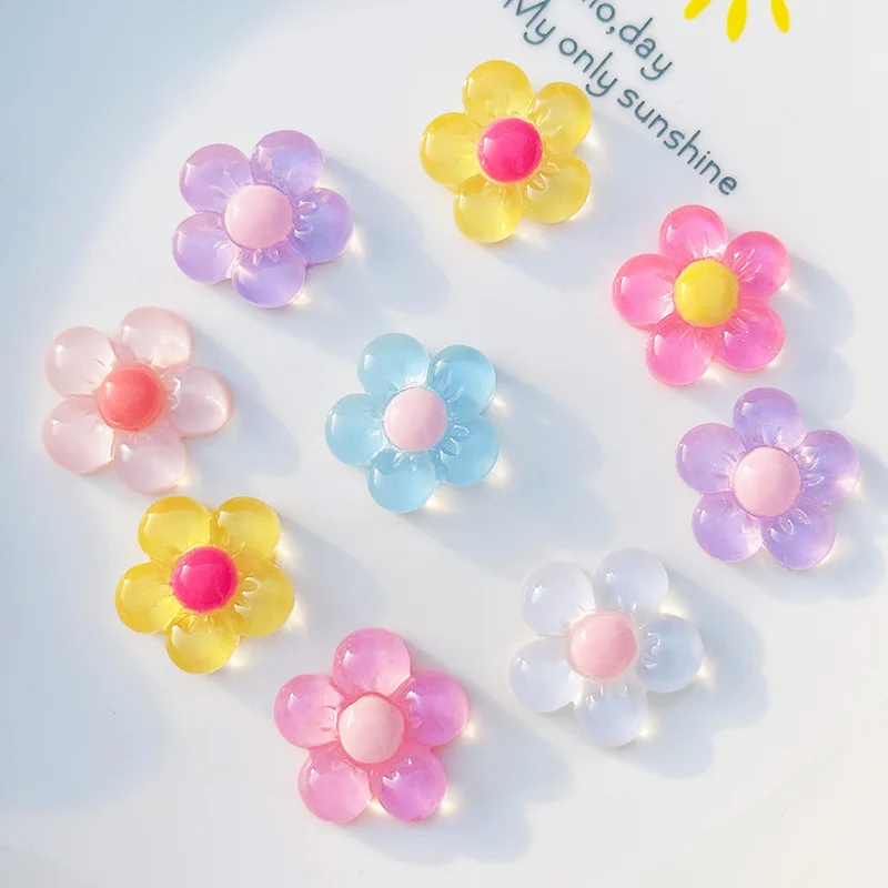 

5pcs miniso anime flower cartoon resin flatback cabochons for diy jewelry making handmade crafts materials