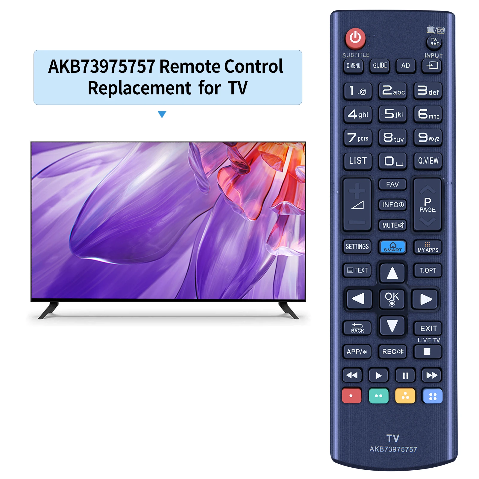 AKB73975757 Remote Replace for L/G TV LB57 LB58 LB61 Series 50LB580V-ZB 42LB580V-ZM 39LB580V-ZA 47LB570V-ZF 50LB610V-ZU