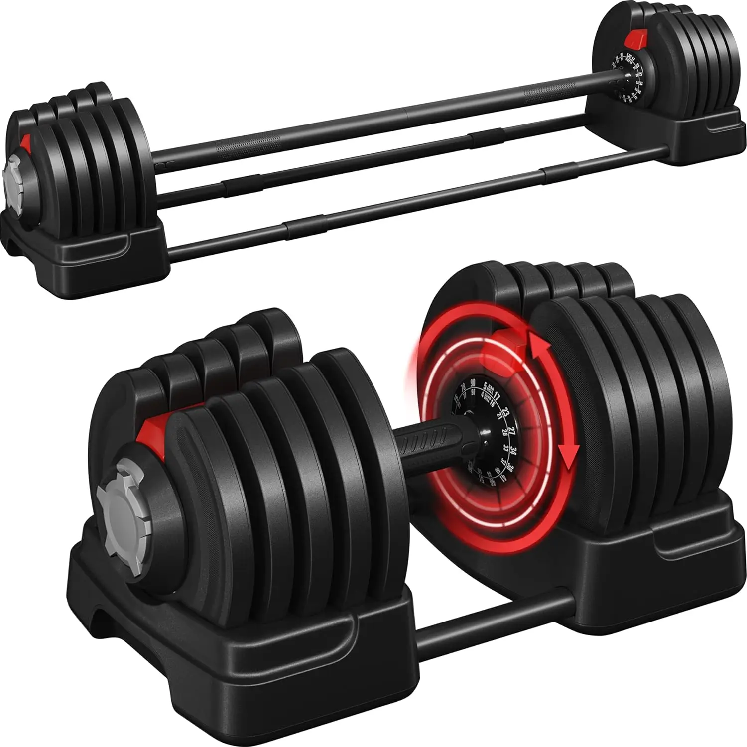 

Adjustable Dumbbell Set Free Weight Dumbbells 40lbs/52.5lbs/90lbs Fast Adjust Dumbbells Dumbbell Weight Set