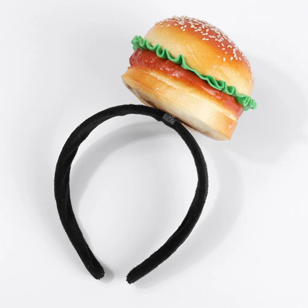

2Pcs Hamburger Headband Sandwich Headpiece Novelty Food Hat Party Costume Accessory Funny Mini Food Hat for Birthday Halloween