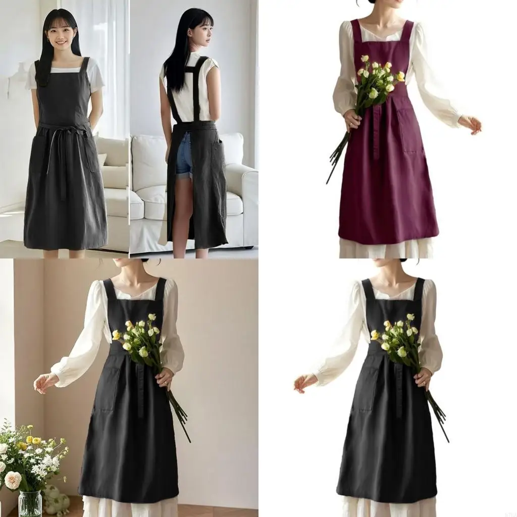 

Dress Pinny Polyester Cooking Apron Waterproof Water Protections Easy to Clean 87HA