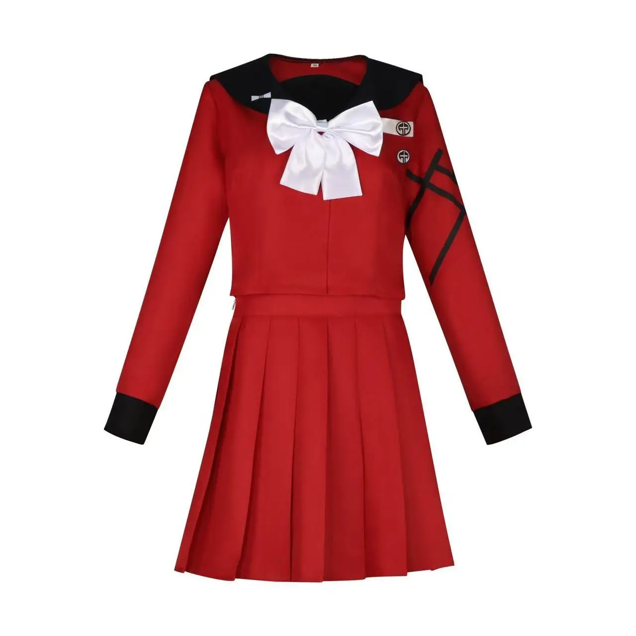 

Cosplay Costume for Tsukumo Kako from "Hundred-Day War Chronicles" Red Long-Sleeve Sailor Uniform for Girls, Suitable