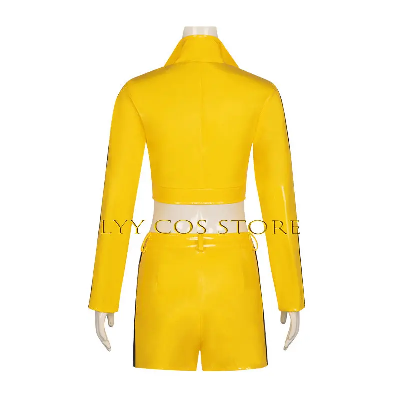 PU Bill Cosplay Costume Anime Women Bride Yellow Sexy Shirt Skirt Suits Halloween Carnival Costume