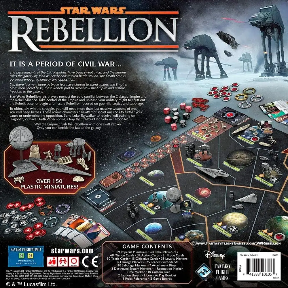 Rebellion Board Game - Epic Galactic Empire vs Rebel Alliance Conflict! Tabletop Miniatures Strategy Game for Adults, Ages 14+,