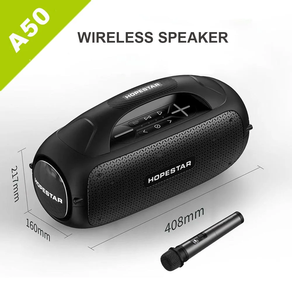 HOPESTAR A50 High Power 80W Portable Bluetooth Speakers Powerful Sound box Wireless Subwoofer Bass Mp3 Player With Mic karaoke