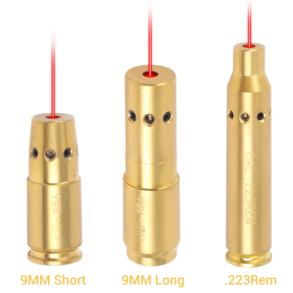 

Tactical Red Dot Laser Bore Sight for 9mm 223Rem Boresighter Hunting Gun Rifle Cartridge Brass Laser Pointer Airsoft Accessories