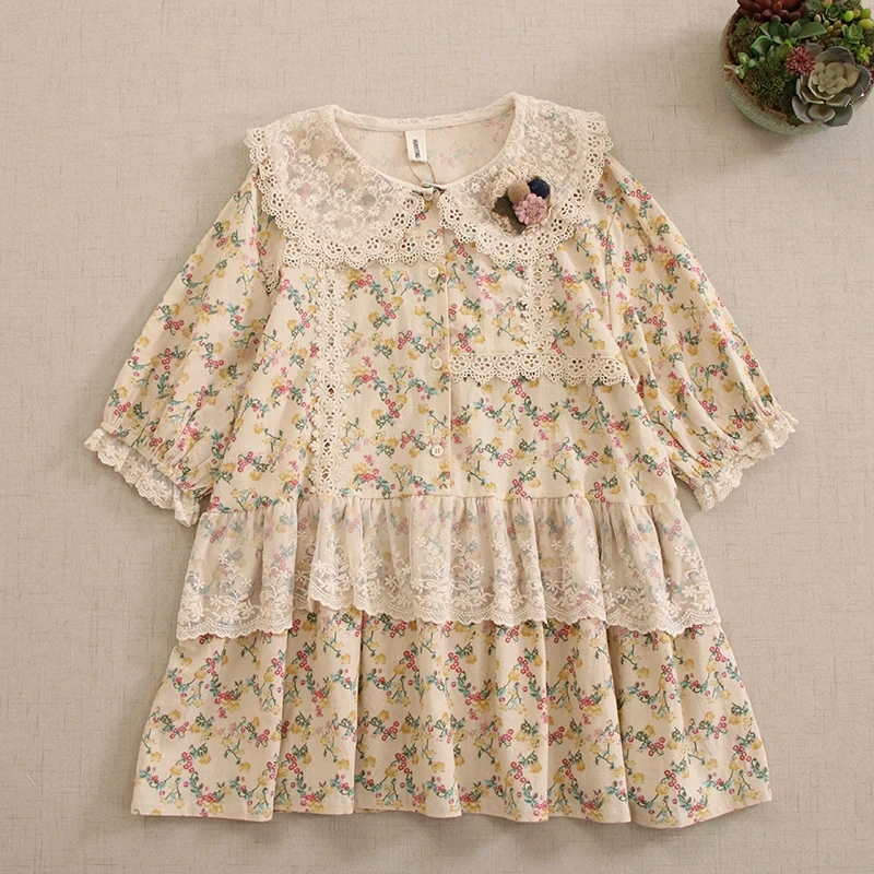 Summer Sweet Lace Embroidered Floral Print Patchwork Shirt Women Cute Kawaii Peter Pan Collar Short Sleeve Blouse Tops