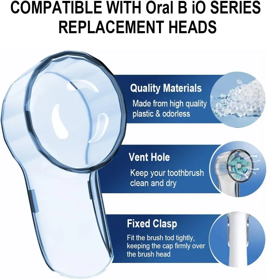 6 Pack Toothbrush Dustproof Covers Caps for Oral B IO Bruan Pro 1000 Electric Toothbrush Head Replacement Heads Travel & Home