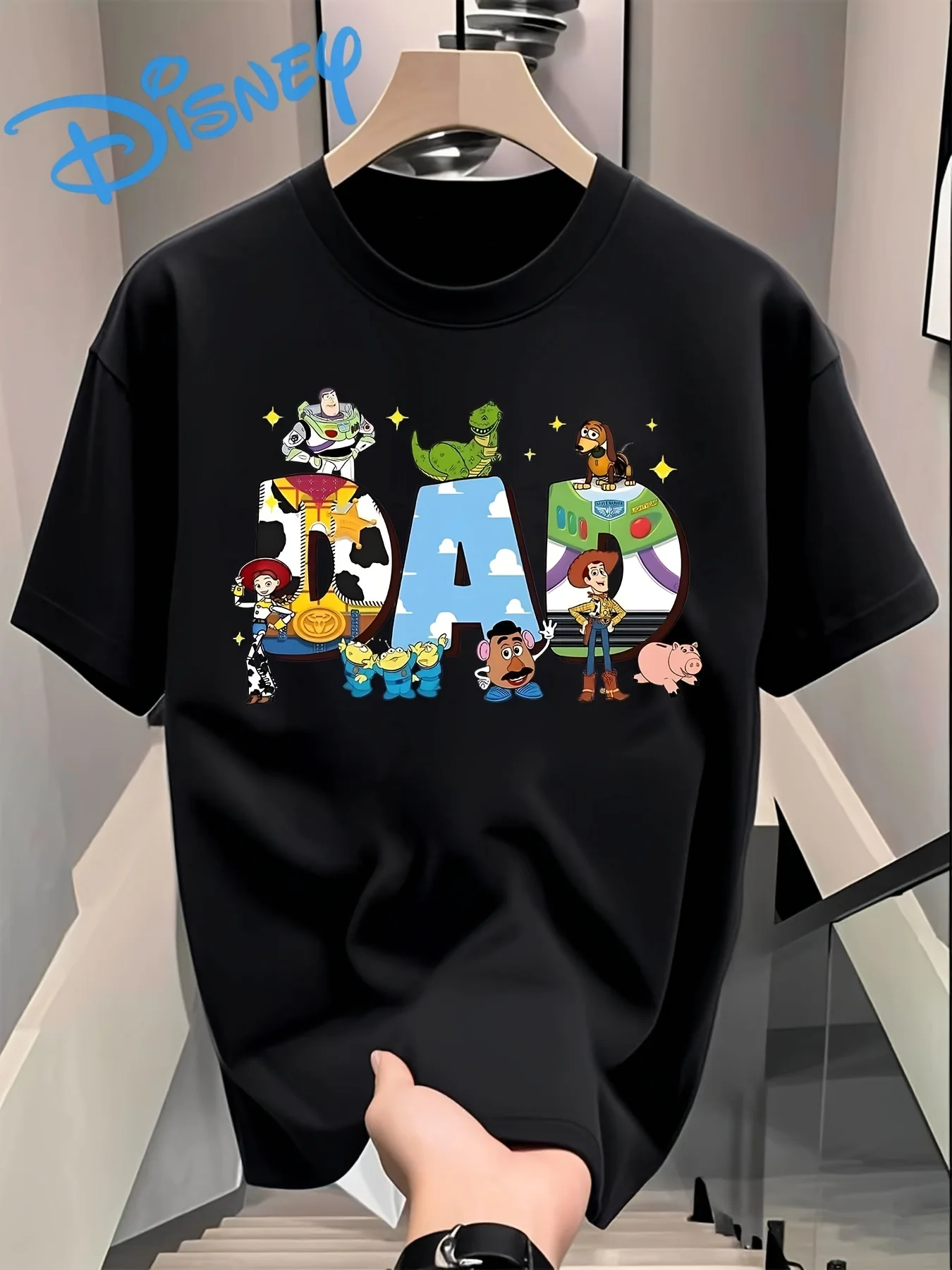 Camiseta de algodón con estampado de Dada Mama "Toy Story" de Disney para parejas, cómoda manga corta casual