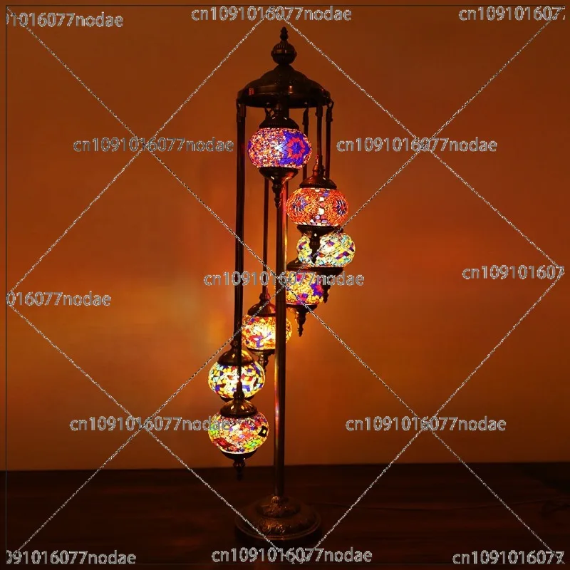 7 Earth Instrument Handmade Stained Glass Floor Lamp Turkish Moroccan Floor Lamp