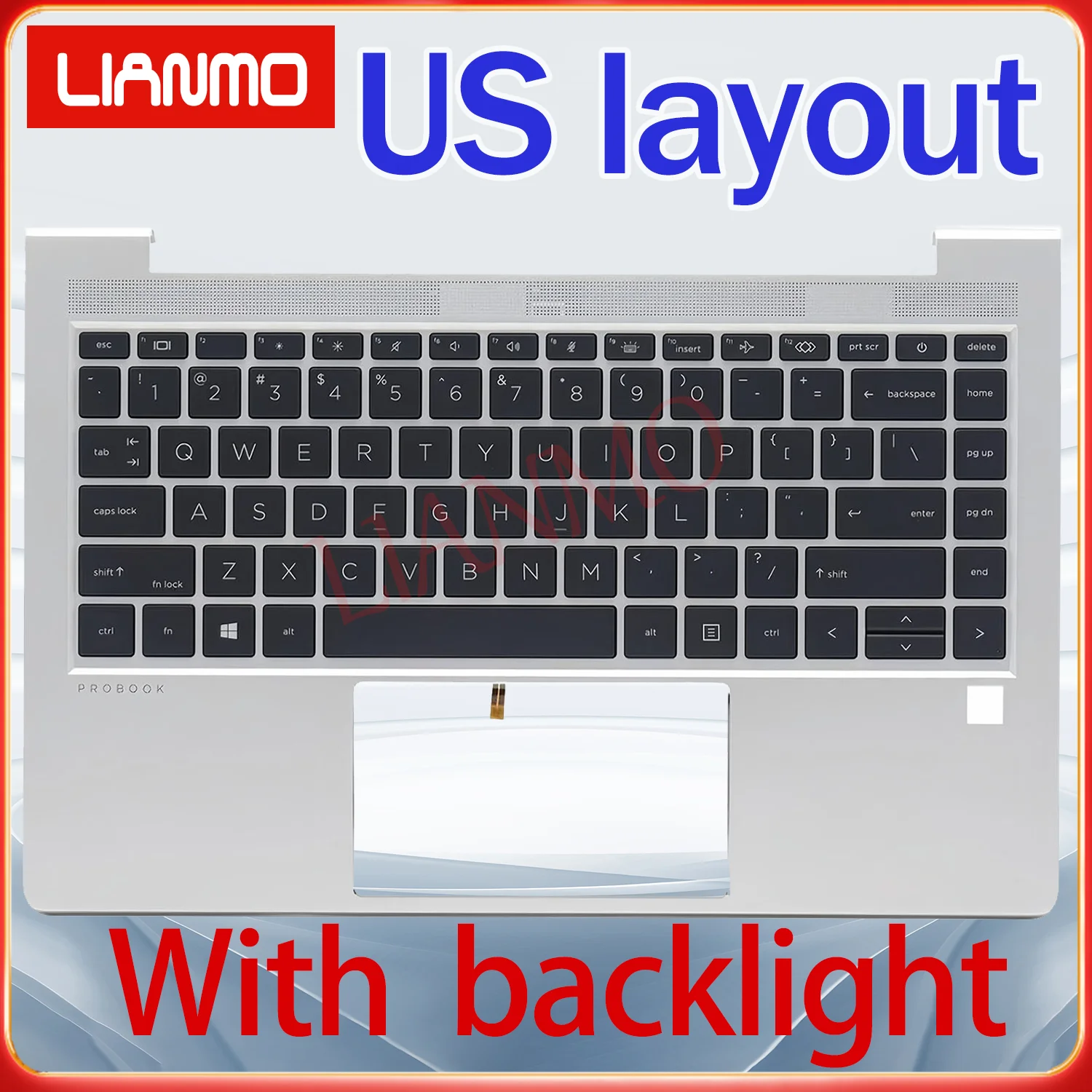

Latin Spanish/Russian/UK/US layout for HP Probook 440 G9 445 G9 N01287-001 C-shell backlight keyboard