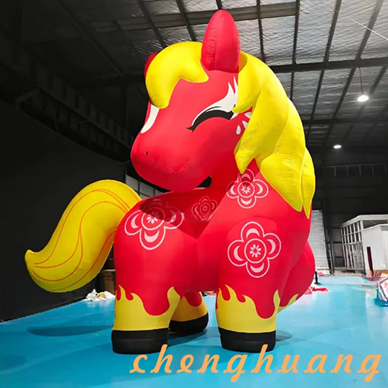 

Inflatable horse, animal air model, with blower, outdoor decoration prop for the Year of the Horse in the New Year